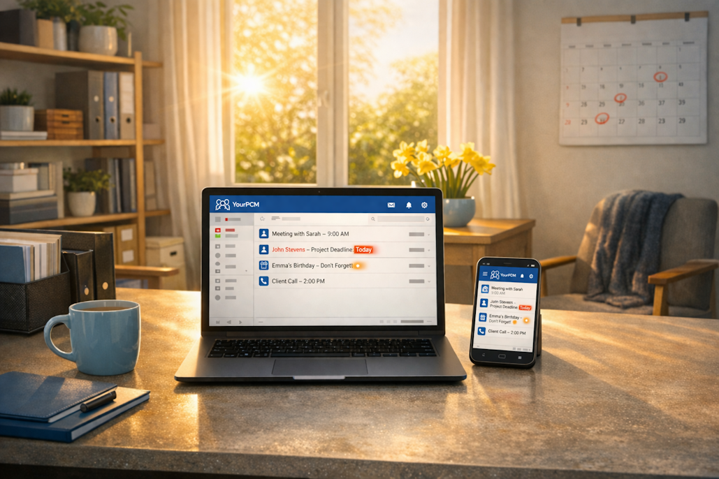 Stay on top of your tasks with YourPCM's daily red list emails - never miss a follow-up again!